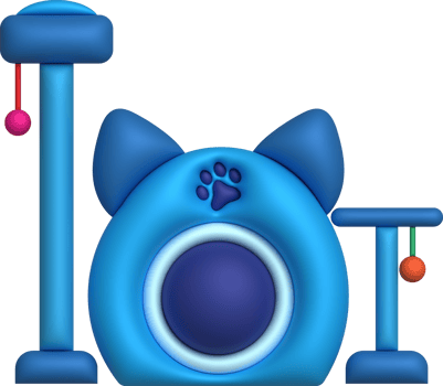 3D illustration bed for a pet, dog or cat. cute beds for your favorite pets, basket for rest. minimal style. png