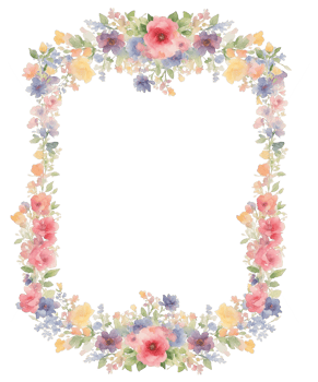 Vintage flower wreath clip art png