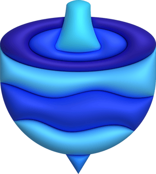 3D illustration Spinning top toy spinning game.Kids toys minimal style. png