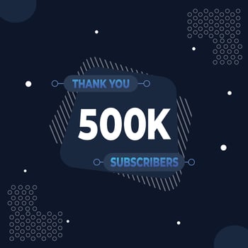 Thank you 500k subscribers or followers. web social media modern post design vector