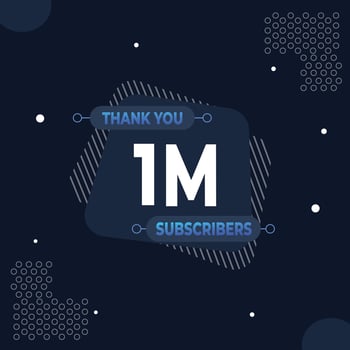 Thank you 1m subscribers or followers. web social media modern post design vector