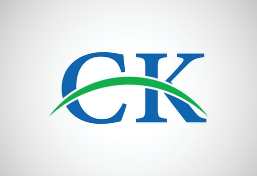 Alphabet initial CK letter logo design, Vector design template
