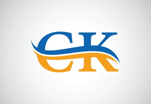 Alphabet initial CK letter logo design, Vector design template