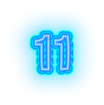 Blue Neon Numbers and Symbols png