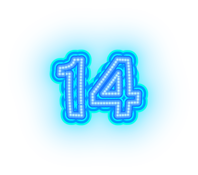 Blue Neon Numbers and Symbols png
