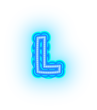 Blue Neon Alphabet Letters png