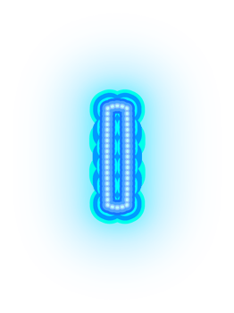 Blue Neon Alphabet Letters png