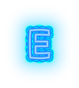 Blue Neon Alphabet Letters png
