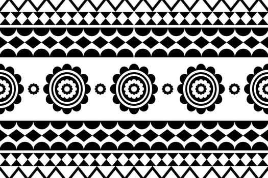 Tribal ethnic pattern in black and white color. Design for bakcground or frame vector