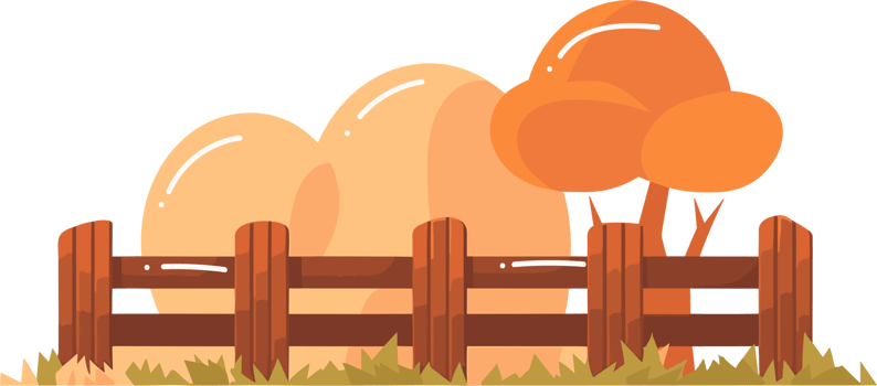 Hand Drawn farm fence in flat style png