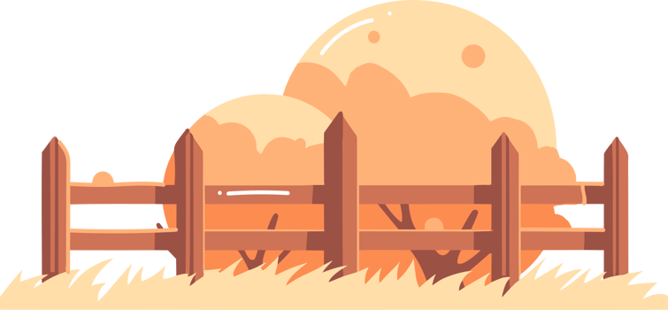 Hand Drawn farm fence in flat style png