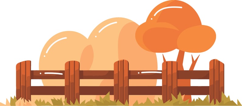 Hand Drawn farm fence in flat style vector