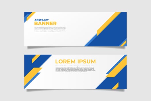 Blue and yellow modern presentation banner design vector