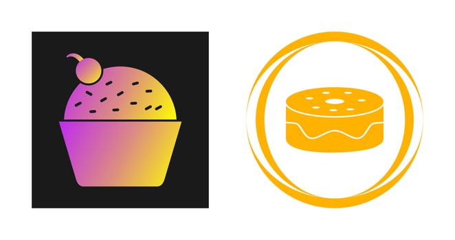 Chocolate fudge cake Vector Icon