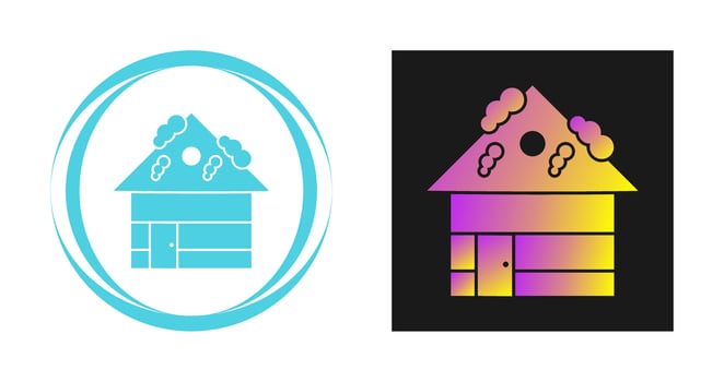 House with Snow Vector Icon