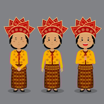 Suriname Character with Various Expression vector