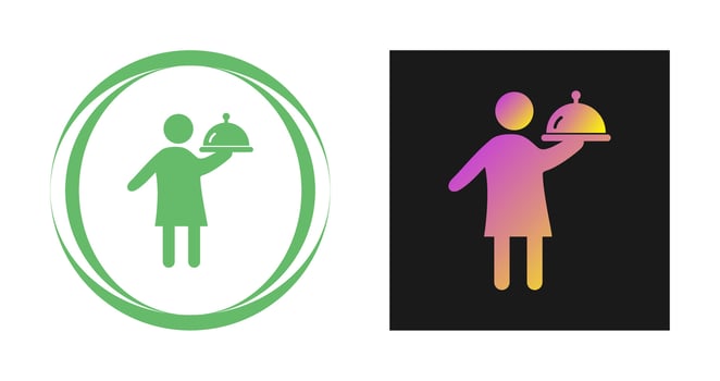 Man Serving Food Vector Icon