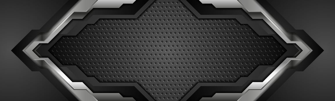 Black and grey metallic abstract technology background vector