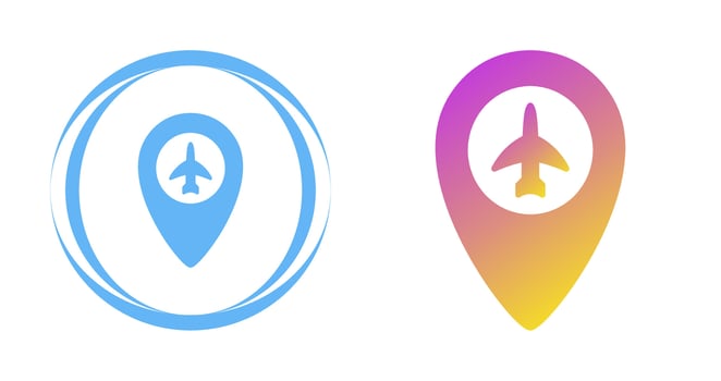 Airport Location Vector Icon