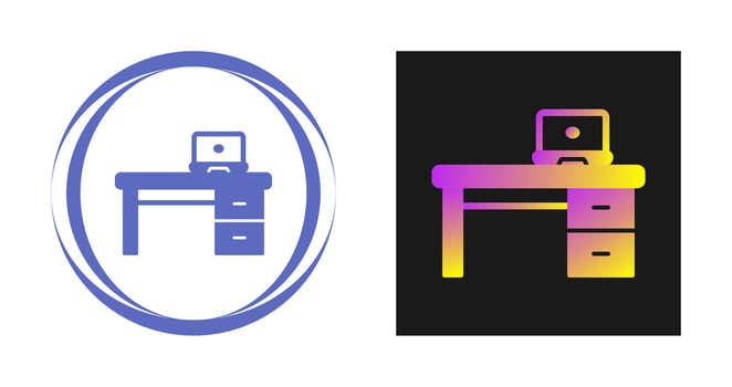 Office Desk Vector Icon