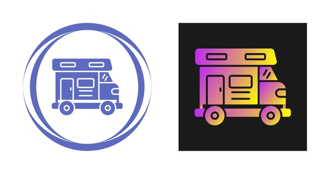 Camper Van Vector Icon