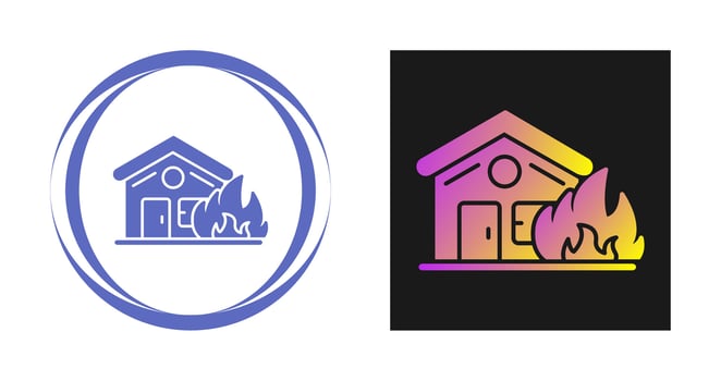 House On Fire Vector Icon