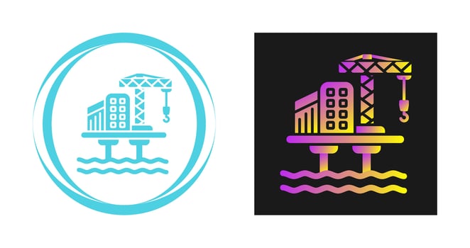 Oil Platform Vector Icon