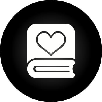 Romantic poetry book Vector Icon