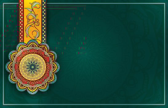 Decorative Ethnic Mandala Pattern with Green Background vector