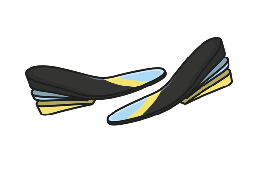 Comfortable Orthotics Shoe Insole Front View vector illustration. png