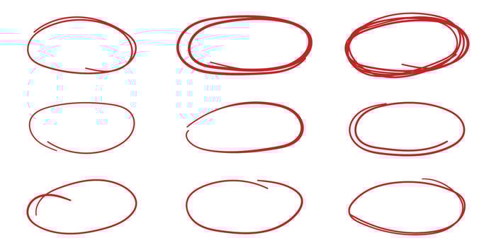 Circle line sketch icon in hand drawn style. Circular scribble doodle vector illustration on isolated background. Pencil or pen bubble sign business concept.