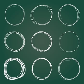 Circle line sketch icon in hand drawn style. Circular scribble doodle vector illustration on isolated background. Pencil or pen bubble sign business concept.
