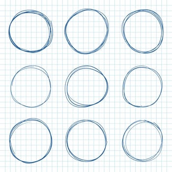 Circle line sketch icon in hand drawn style. Circular scribble doodle vector illustration on isolated background. Pencil or pen bubble sign business concept.