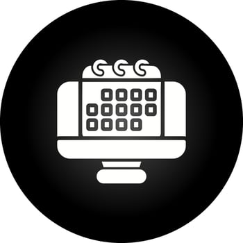 Desktop computer with cale Vector Icon
