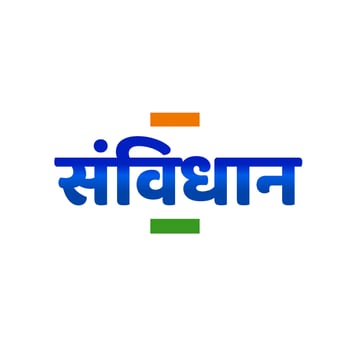 Constitution written in Devanagari text with indian flag color. vector