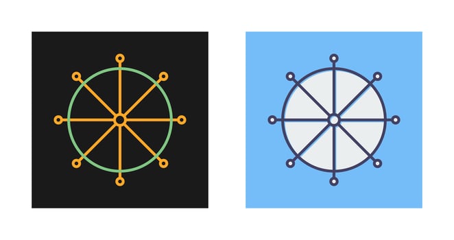 Ship Helm Vector Icon