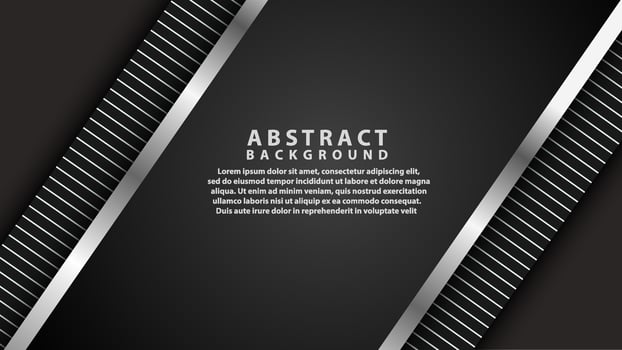 Combined abstract overlapping layers background with silver textured lines decoration. Luxury and premium concept vector design template for using modern cover elements, banners, cards