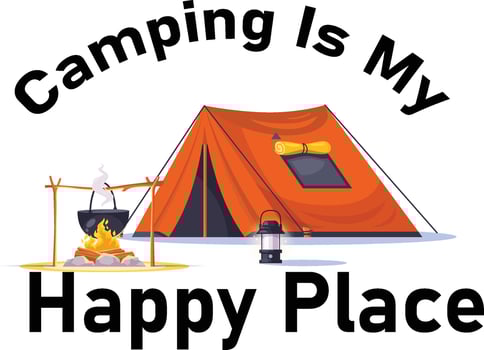 Outdoor at the mountain retro print design for t shirt and others. Camping beside of lake graphic artwork. Explore more print design vector