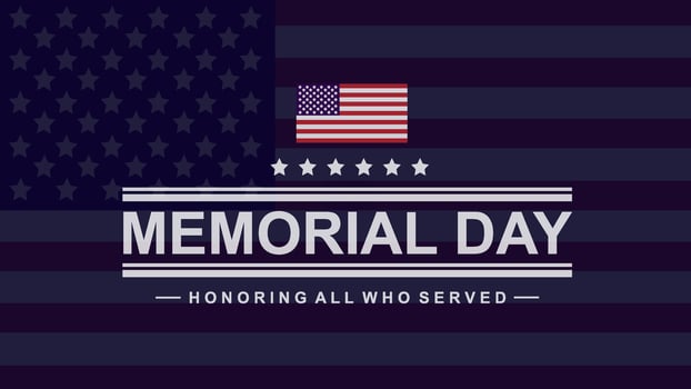 Memorial Day Background Text Design. Respect All Who Serve. Vector illustration.