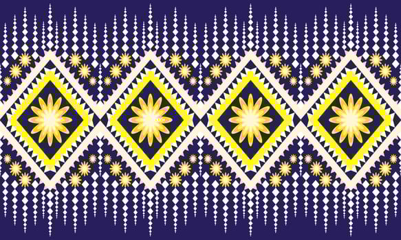 Geometric ethnic pattern traditional Design for background, carpet, wallpaper, clothing, wrapping, Batik, fabric illustration embroidery style. vector