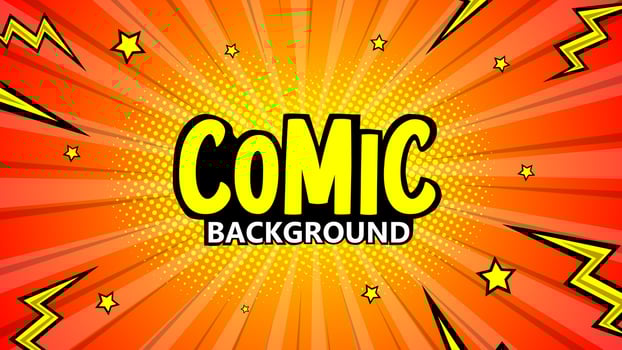 Pop art comic background with halftone colors vector