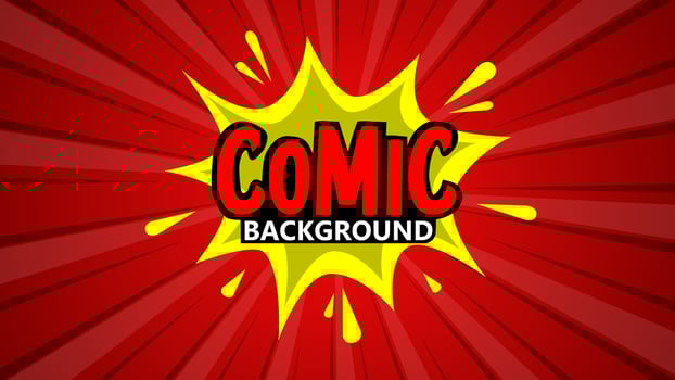 Pop art comic background with halftone colors vector