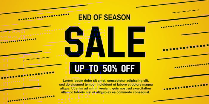Flash Sale banner on yellow background and limited offer vector