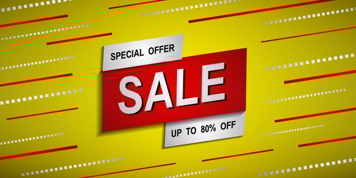 Flash Sale banner on yellow background and limited offer vector
