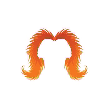 Woman hair icon. Simple style toupee big sale poster background symbol. Toupee brand logo design element. Woman hair t-shirt printing. Vector for sticker.
