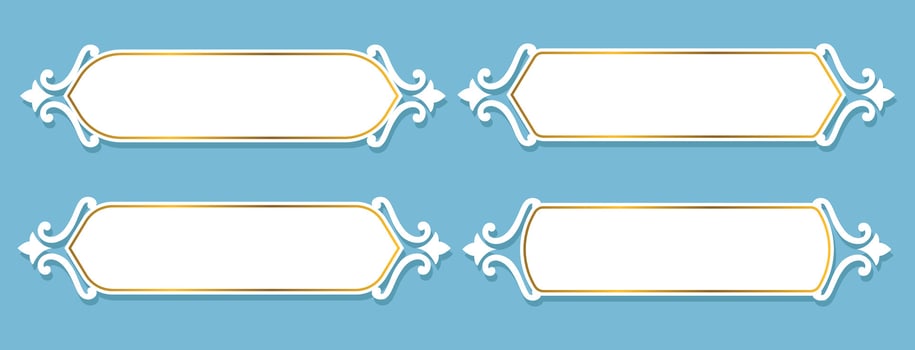 Vector Islamic text box title frame Arabic frames set