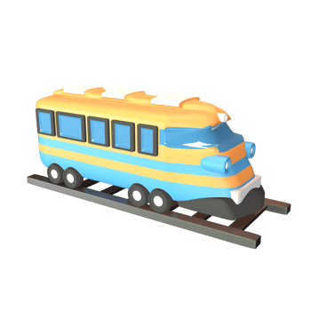 3D icon train rendered isolated on the transparent background png