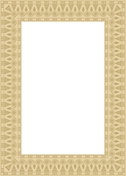Vector square golden Egyptian ornament. Endless border, ancient Egypt frame