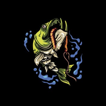 best illustration of fish in japanese art style for your t-shirt or sticker vector