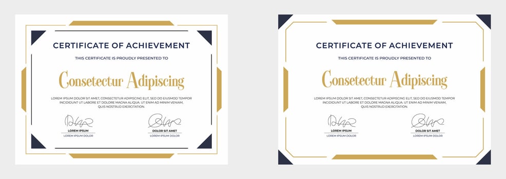modern certificate of achievement vector template